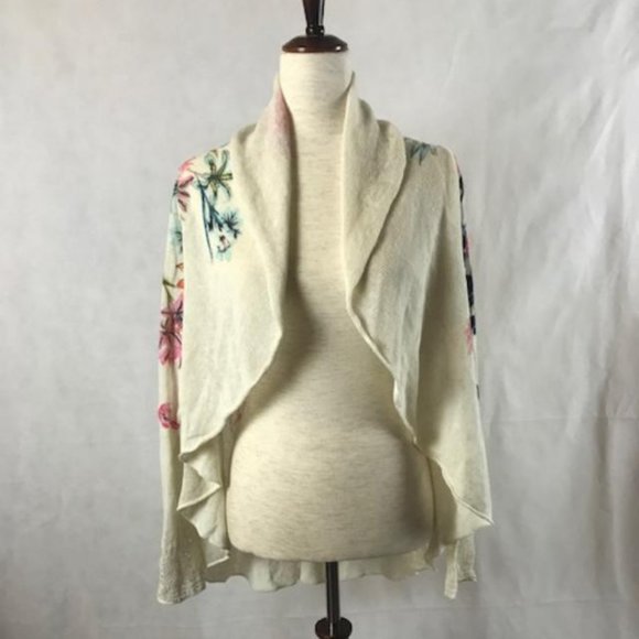 NWT Anthropologie Shawl-Collared Cardigan with Floral Print and Swing Hem Size M - Picture 11 of 16